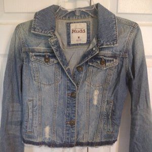 Girls cropped jean denim jacket